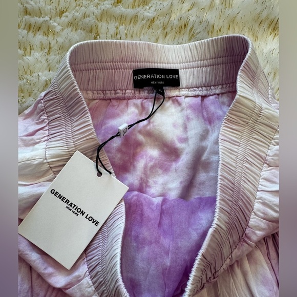 NWT Generation Love Athena Lilac Tie-dye Ruffled Mini Skirt, Size XS - Picture 2 of 6